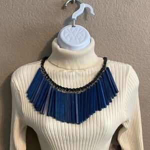 Rara Avis by Iris Apfel wood  wood stick 22" bib necklace